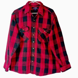 Five Brother Plaid Flannel Shirt Shacket Mens XLT Red Lumberjack Cabincore